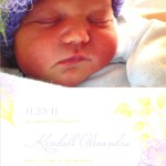 Kendall's Birth Announcement (front)